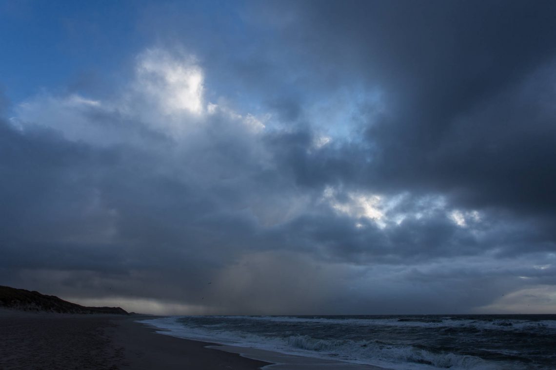 Rain clouds at the North Sea